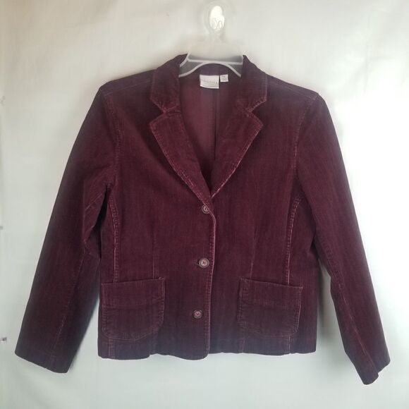 SONOMA " LIFE &STYLE" PETITE STRETCH SIZE PXL. BURGANDY. COTTON, SPANDEX BLAZER - Picture 15 of 15